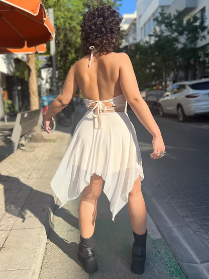 DREAM Skirt – White Dotted Chiffon