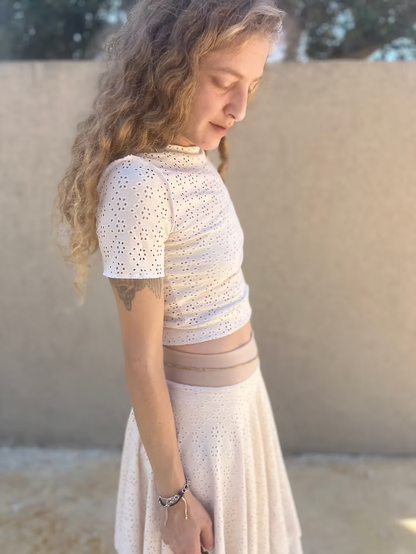 Whisper Lace Top – Beige Tribe