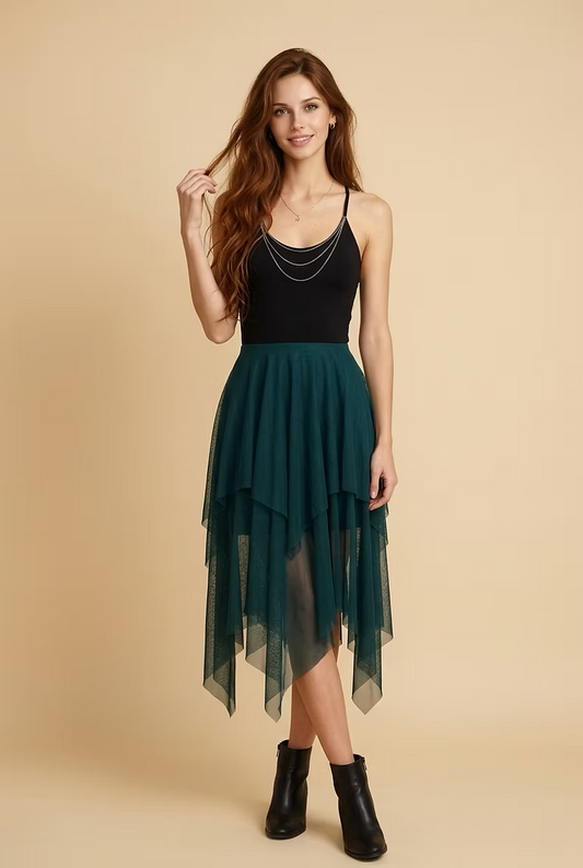 MYSTIC Rose Dress – Forest Green