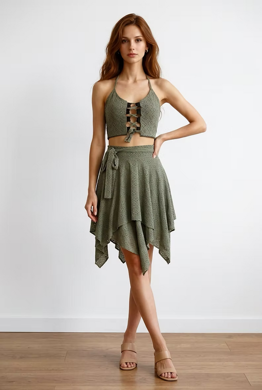 DARK FAIRY Skirt – Olive Green