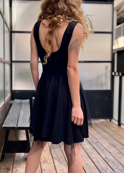 GAIA Dotted Chiffon Dress