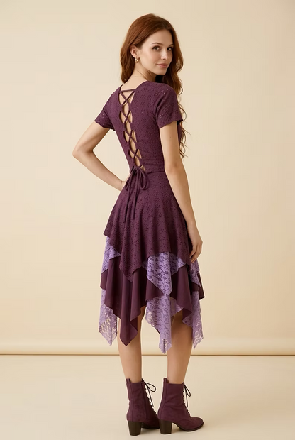 MYSTIC FLAME Lace Skirt – Purple