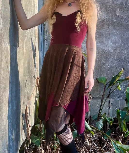 The RAINBOW Dress – Burgundy
