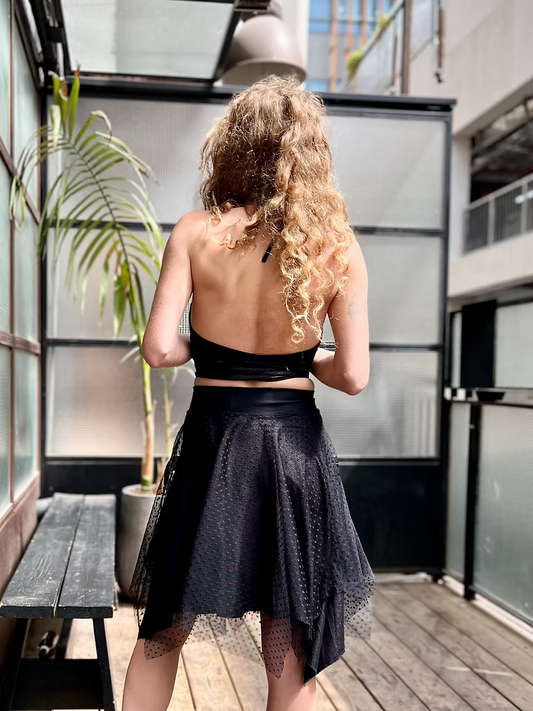 NALA Wrap Top – Black Tie-Dye