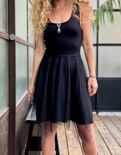 GAIA Dotted Chiffon Dress