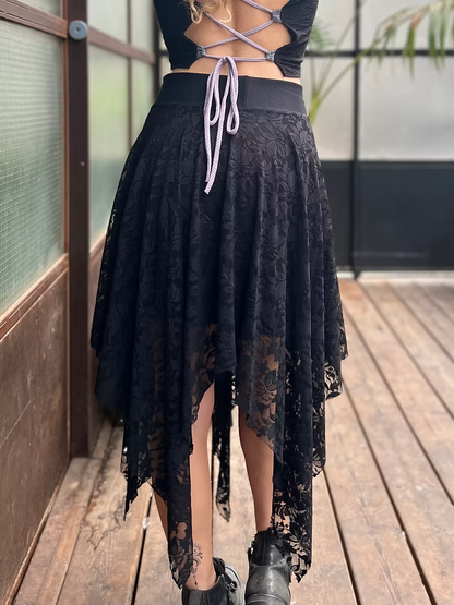 DREAM Skirt – Black Leaf Lace