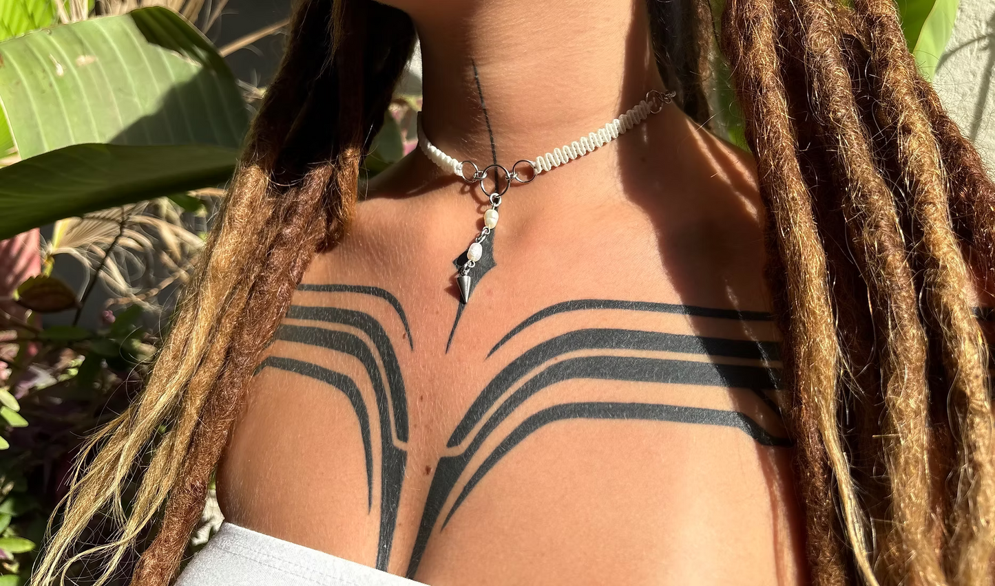 Desert Pearl macramé Choker