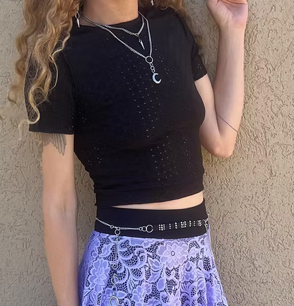 Whisper Lace Top – Tribal Black