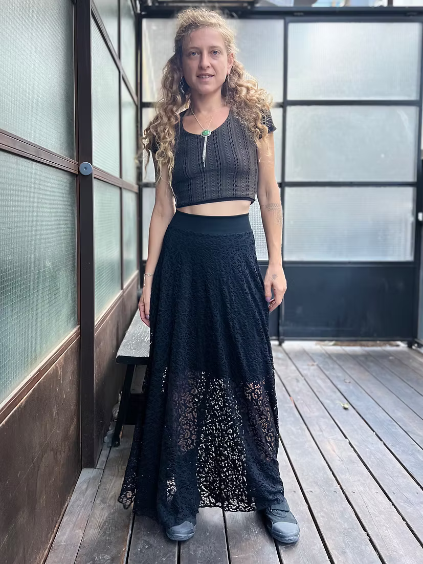 VIKA Skirt Black Cut Lace Elegance