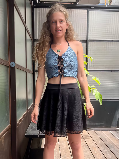 POLLY Skirt – Black Leaf Lace