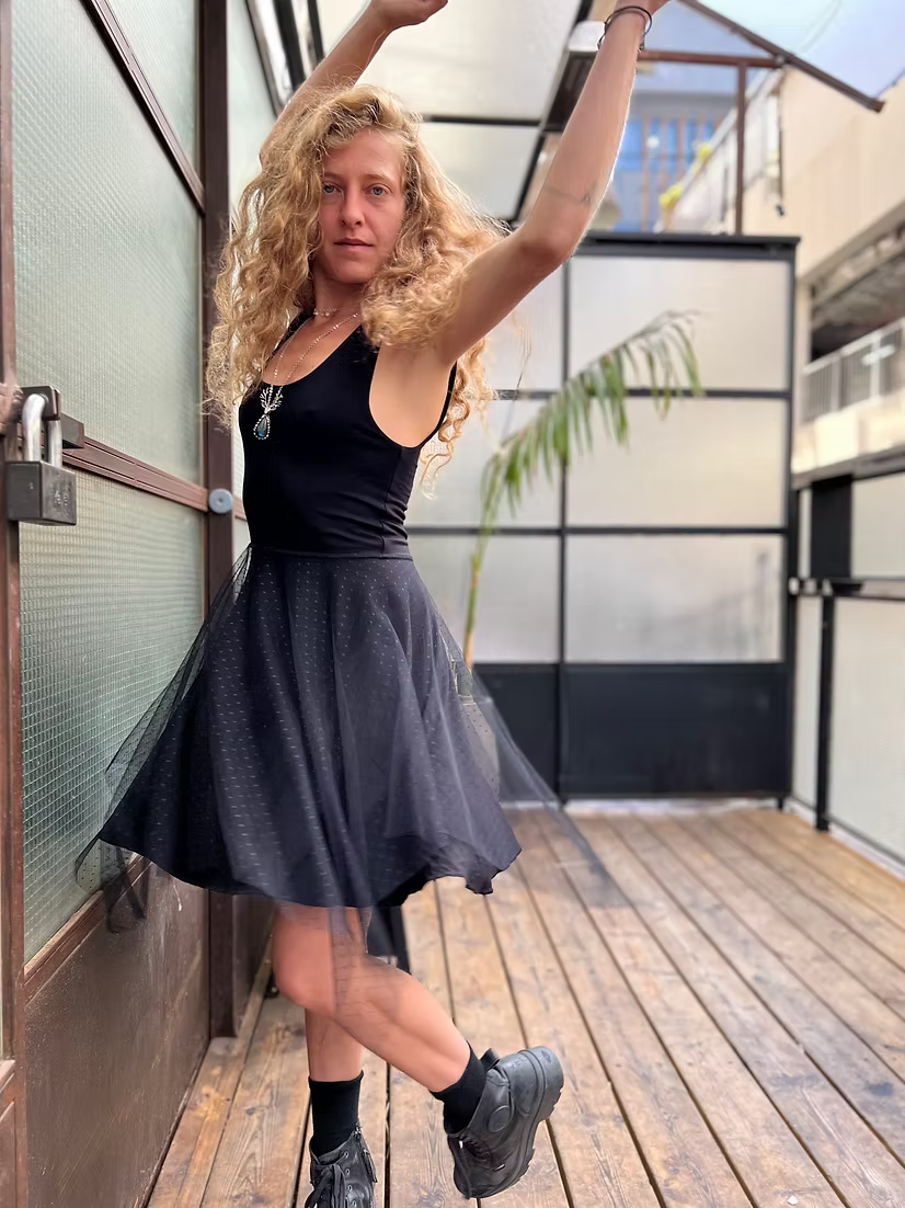 GAIA Dotted Chiffon Dress