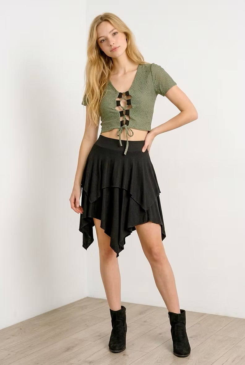DARK FAIRY Mini Skirt – Black