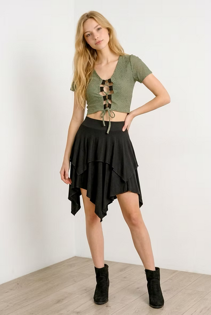 DARK FAIRY Mini Skirt – Black