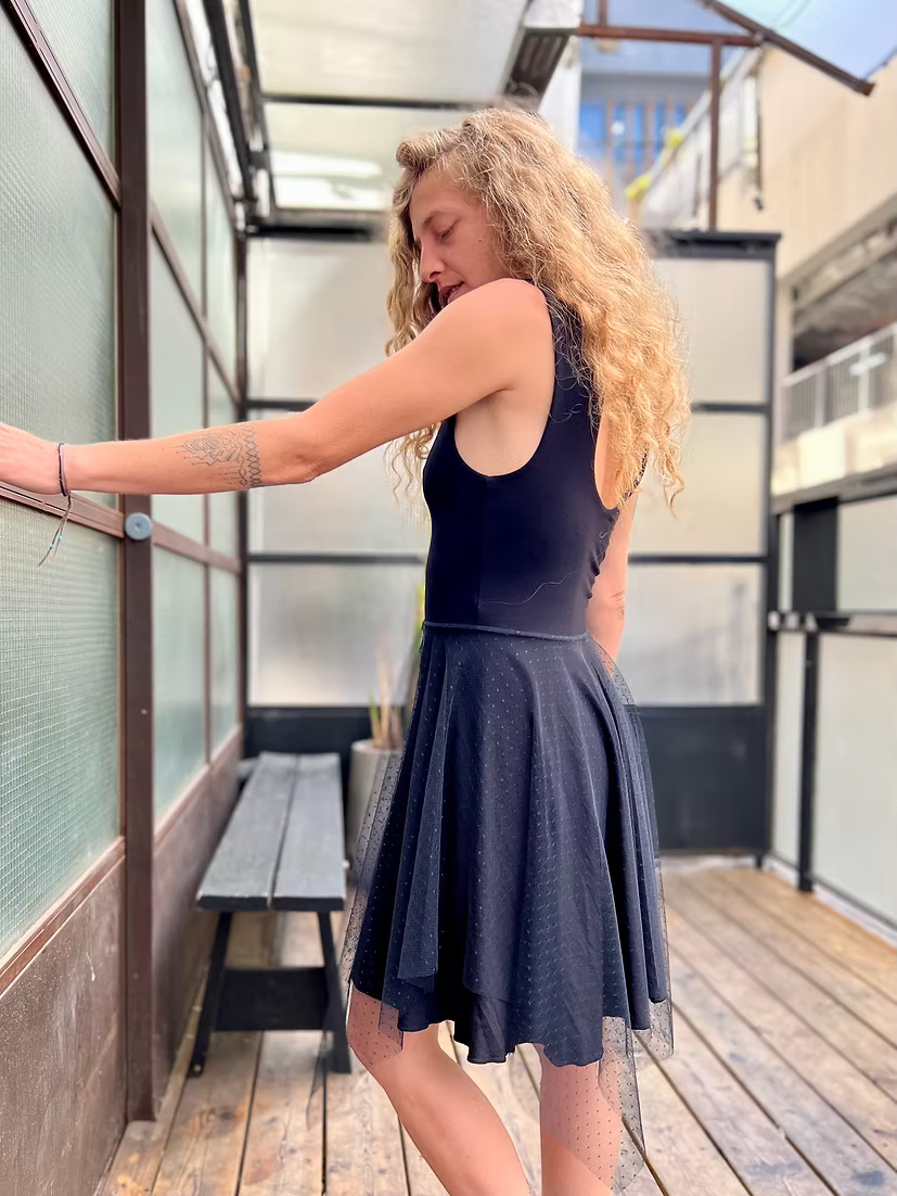 GAIA Dotted Chiffon Dress