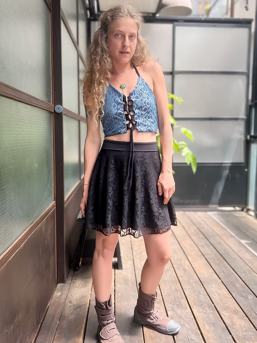 POLLY Skirt – Black Leaf Lace