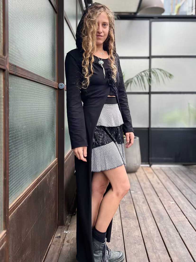 DARK DREAM Black Cotton Extra Long Hood Duster