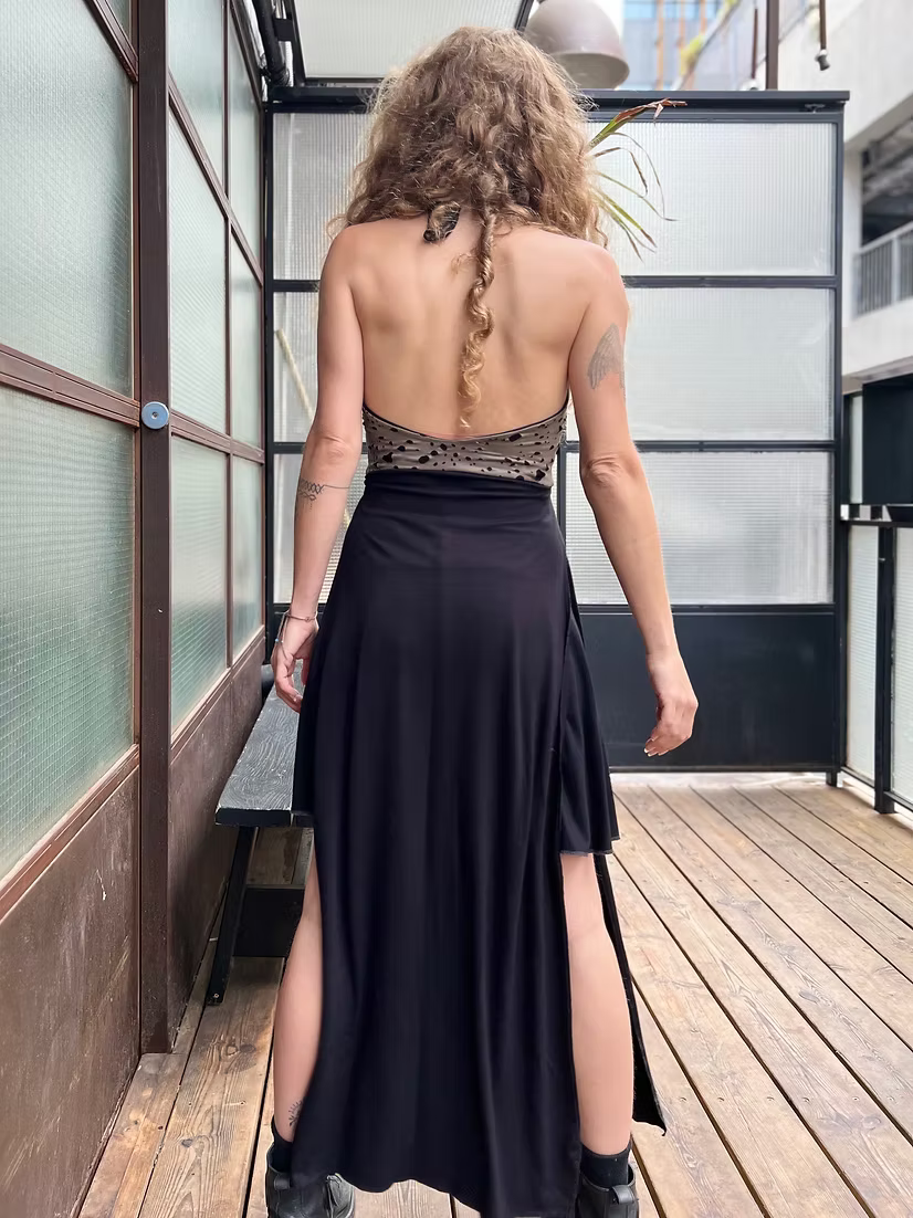 LILITH Top – Blue Cut-Out Texture Tunic