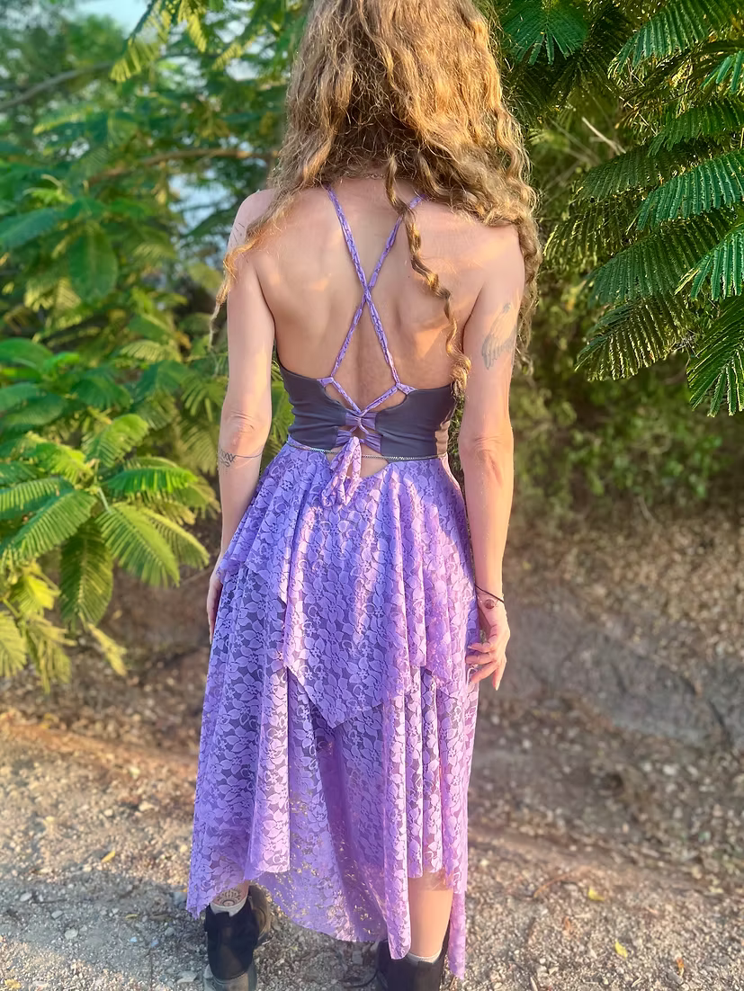 MYSTIC Rose Lace Dress – Lilac Magic