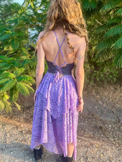 MYSTIC Rose Lace Dress – Lilac Magic