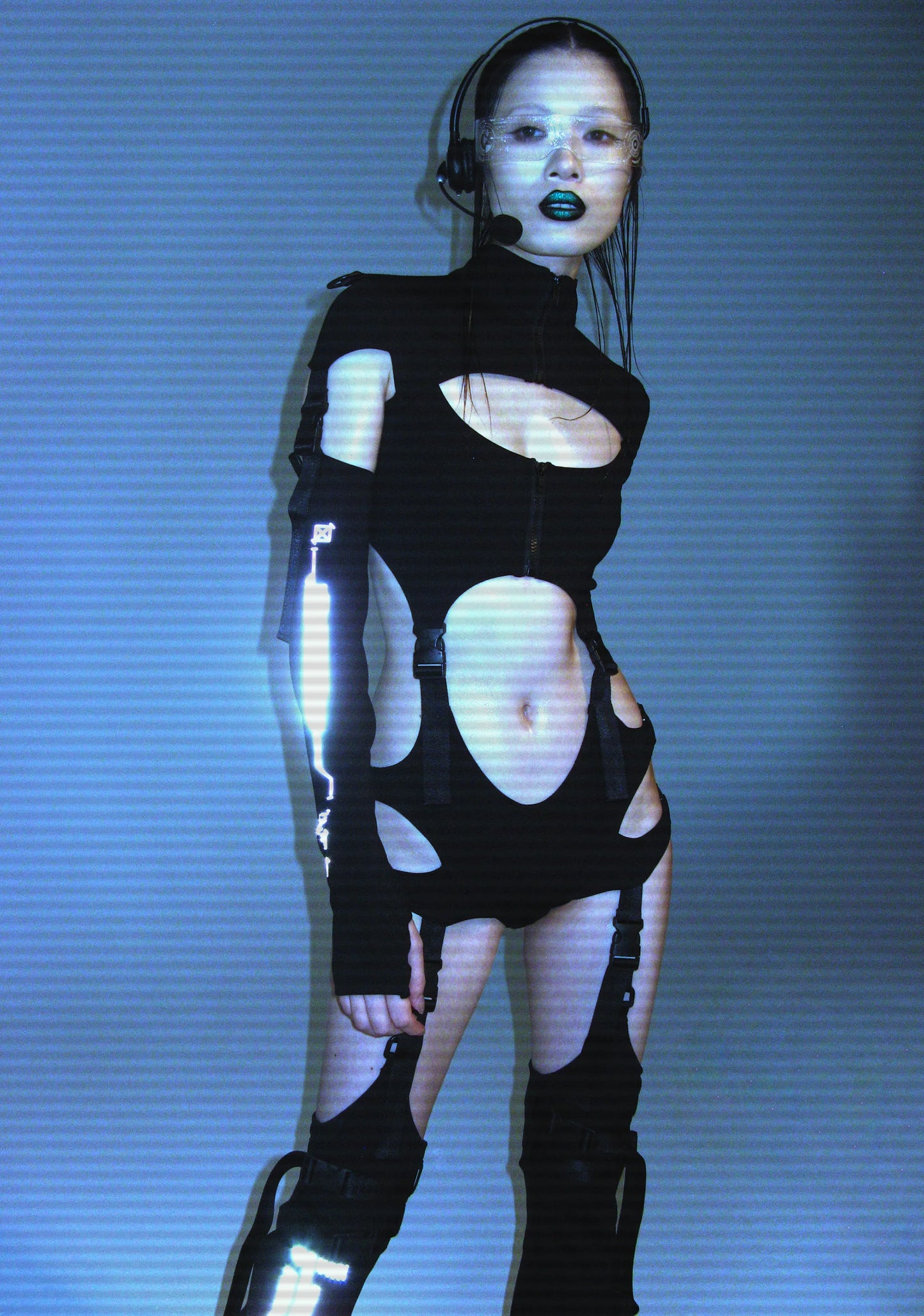 CYBER PULSE BODYSUIT + LEG WARMERS SET