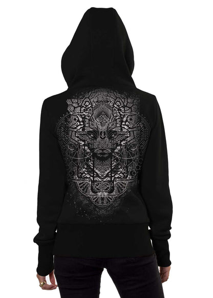 DIGITAL NATURE WO Zip Hood In Black