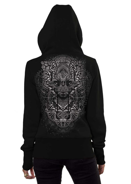 DIGITAL NATURE WO Zip Hood In Black