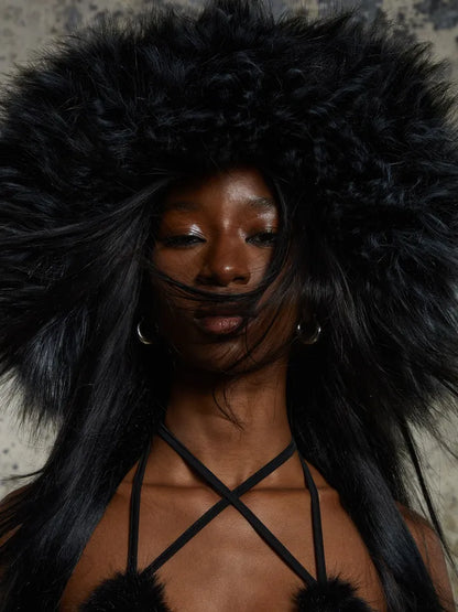 Chamber Faux Fur Bucket Hat — Gray