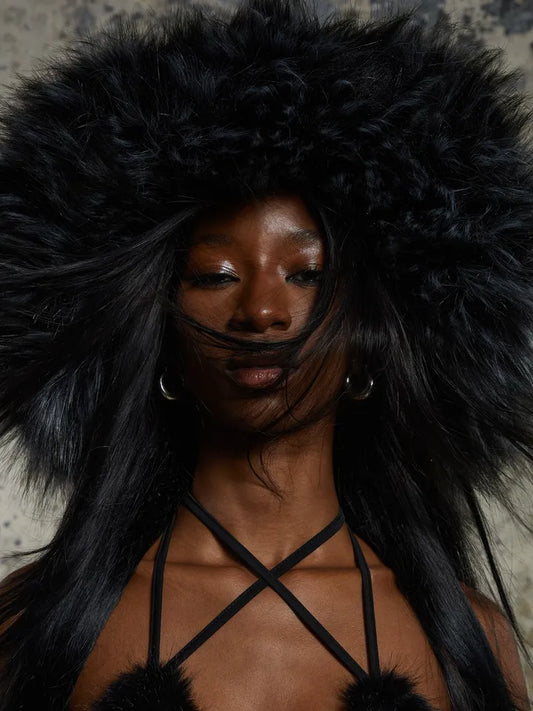 Chamber Faux Fur Bucket Hat — Gray