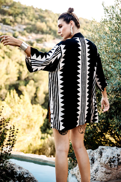 GEO Print Short Kimono