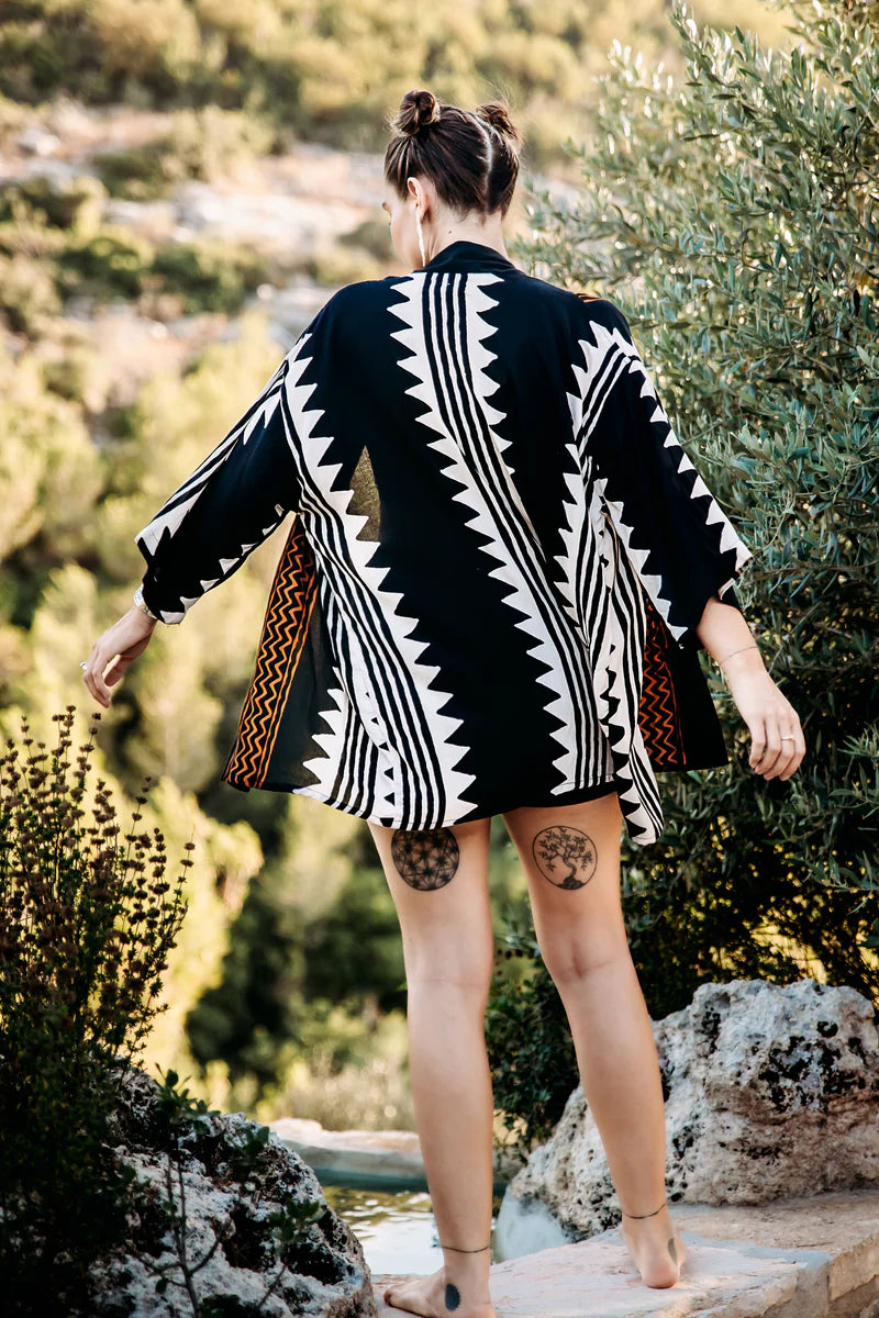 GEO Print Short Kimono