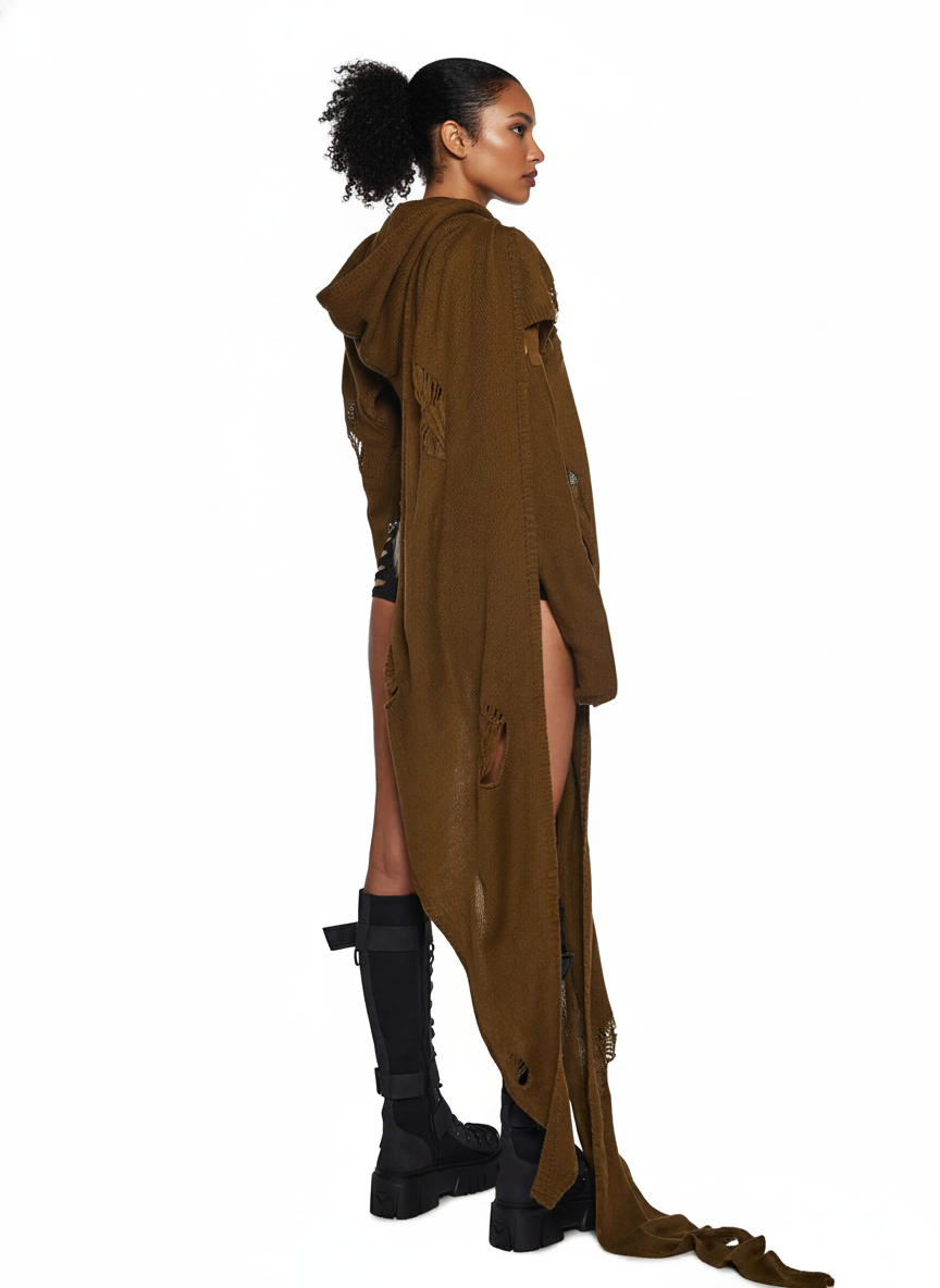 UNISEX Hooded Scarf Wrap Crop Top