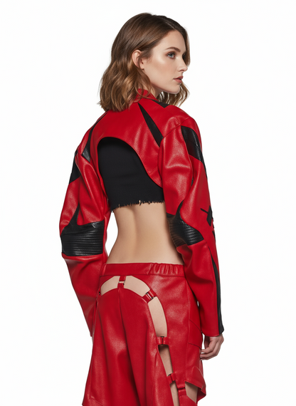 Vanta Moto Cut-Out Armor Pants — Red