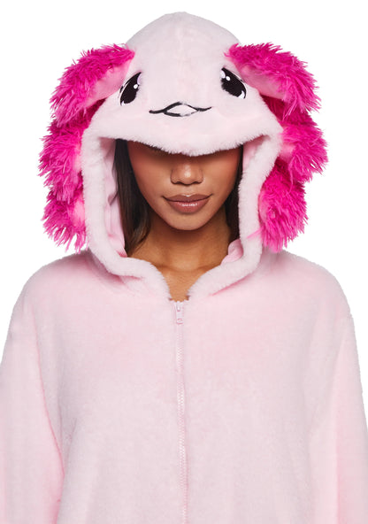 AXOLOTL DREAM FAUX FUR HOODIE