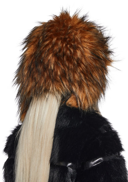 POM POMS Faux Fur Bucket Hat — Brown