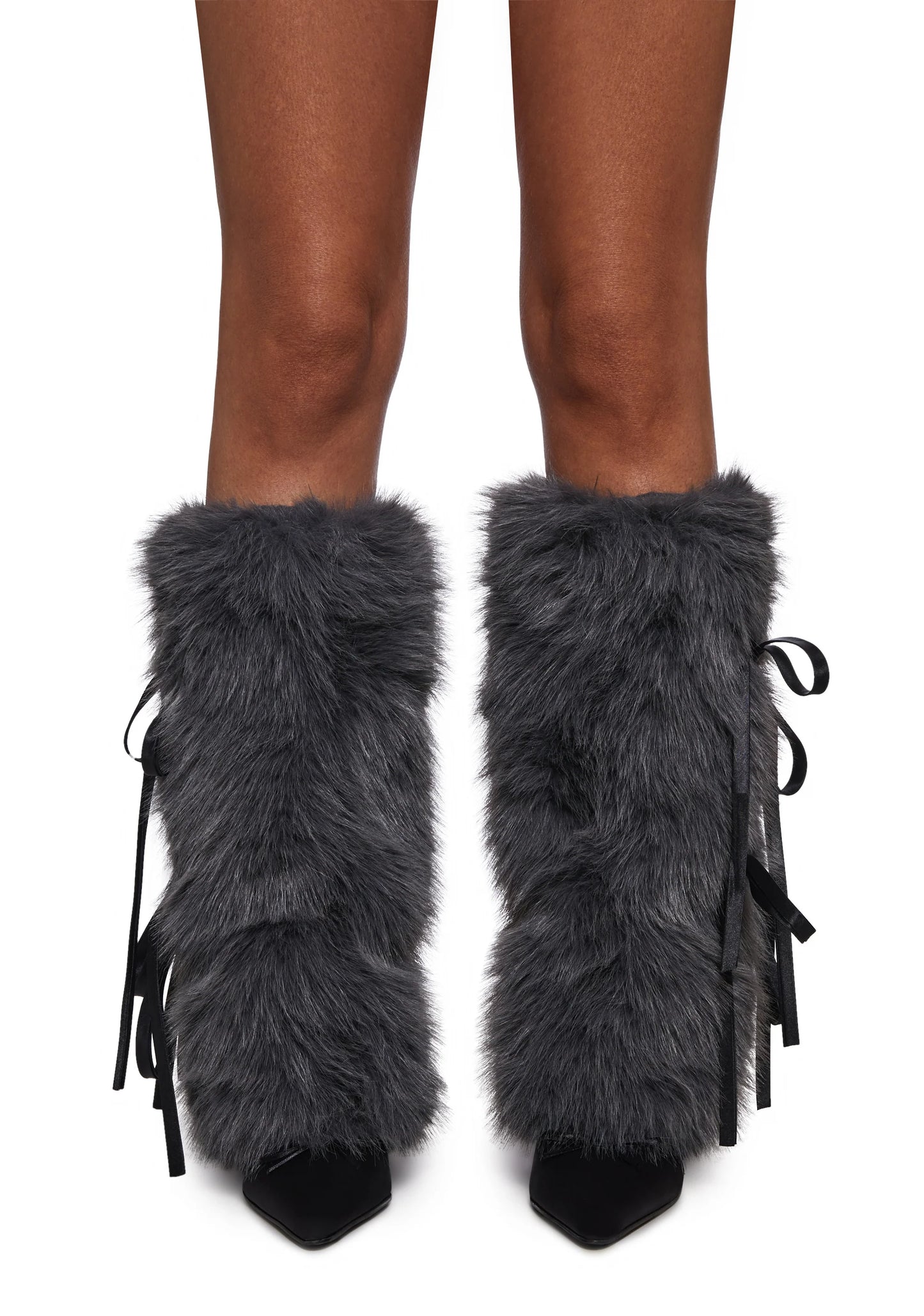 GREY BOWS Leg Warmers