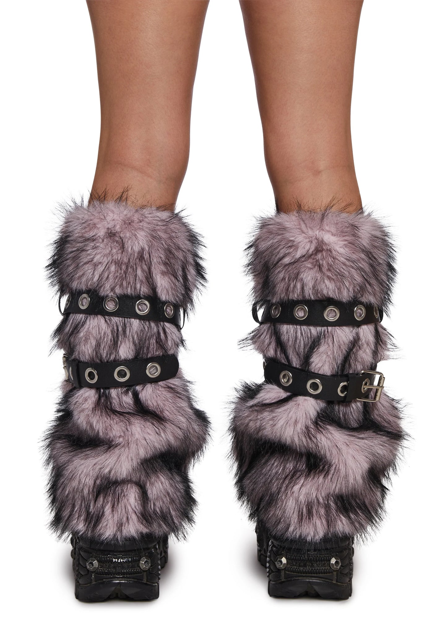 Faux Fur Buckle Leg Warmers