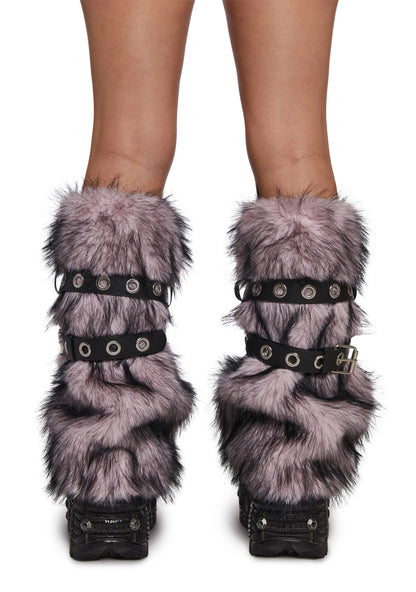 Faux Fur Buckle Leg Warmers