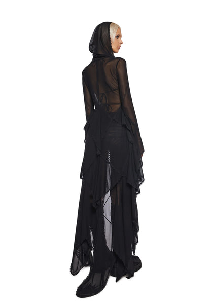 Lace Veil Duster — Black