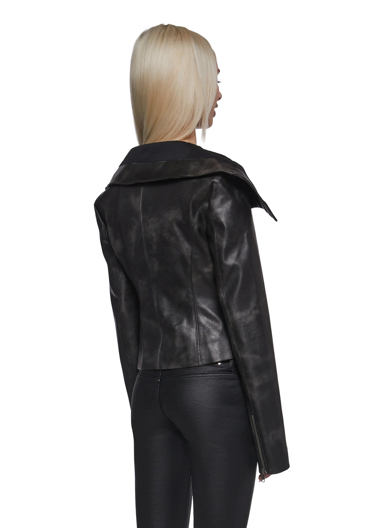 PIRIN Asymmetrical Vegan Leather Jacket