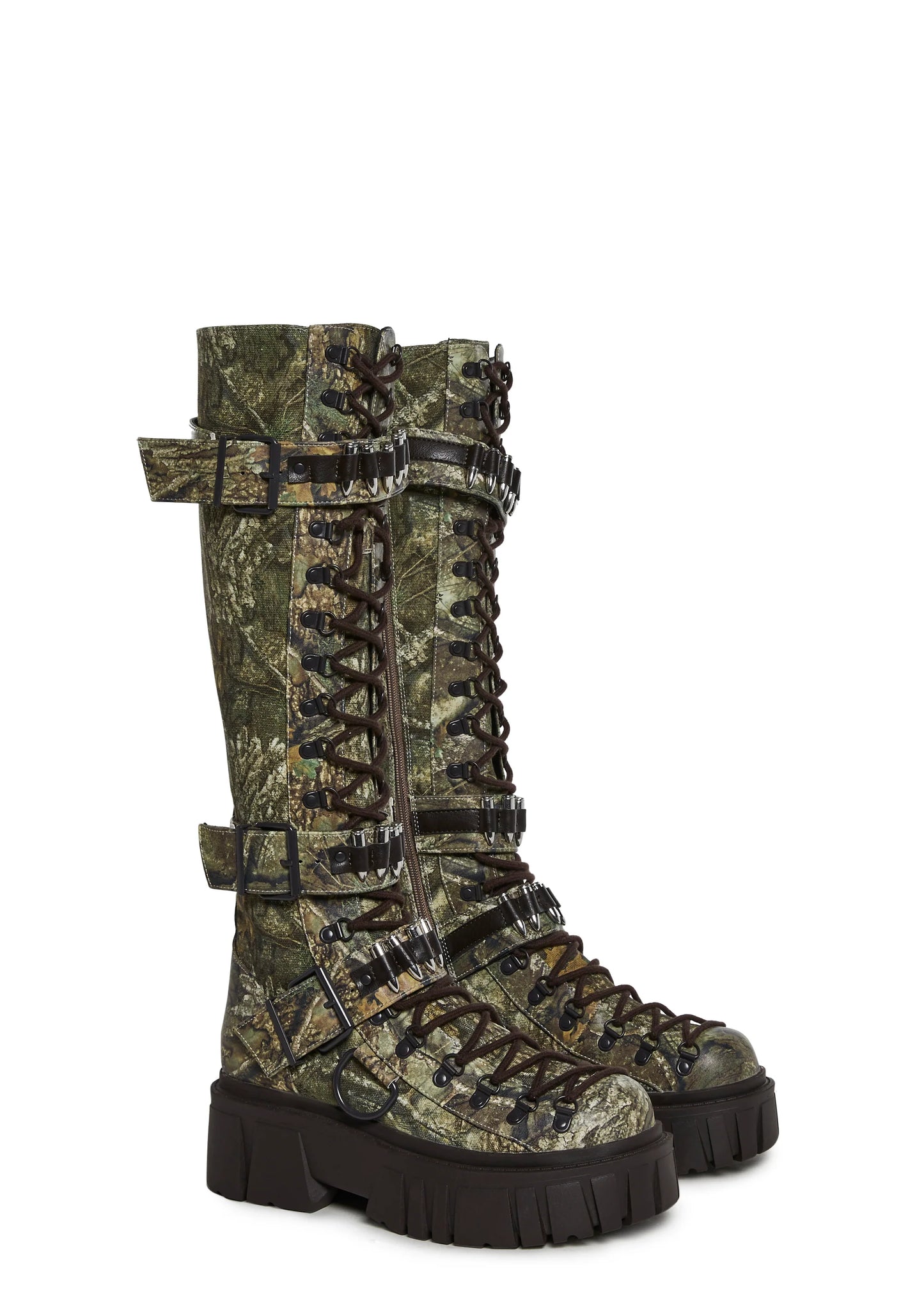 COMBAT KNEE HIGH BOOTS - FOREST