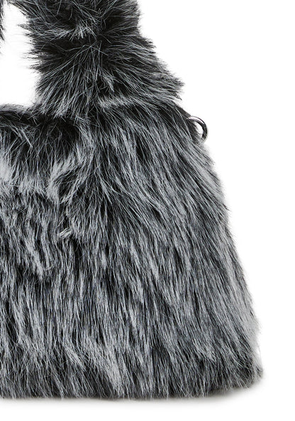 MIDNIGHT FAUX FUR BUCKET HAT & SHOULDER BAG