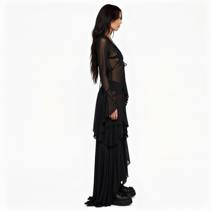 Lace Veil Duster — Black