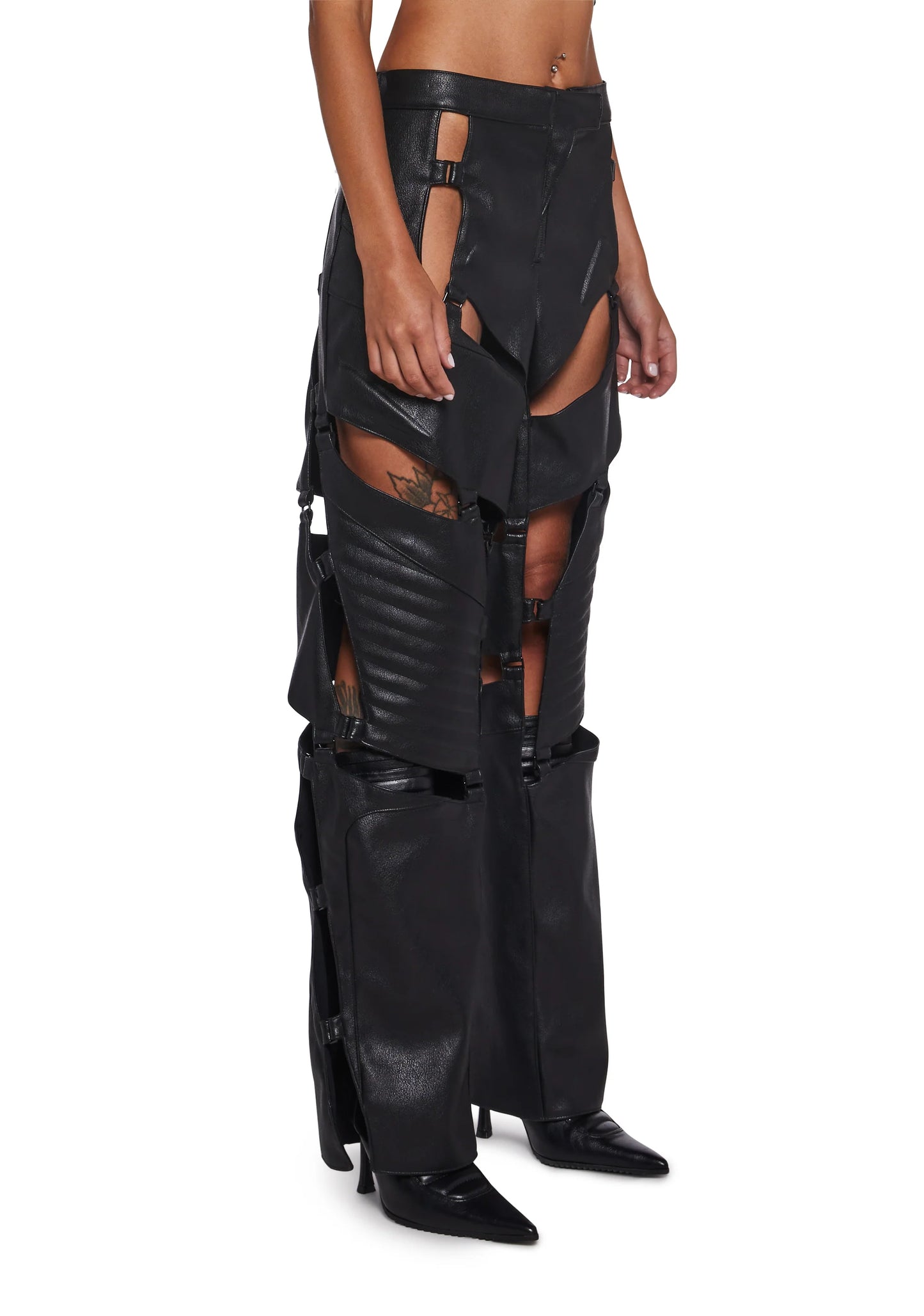 Vanta Moto Cut-Out Armor Pants — Black