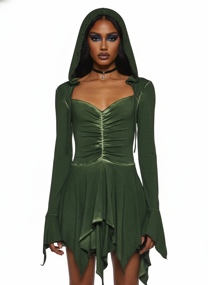 Fairy Hooded Mini — Green