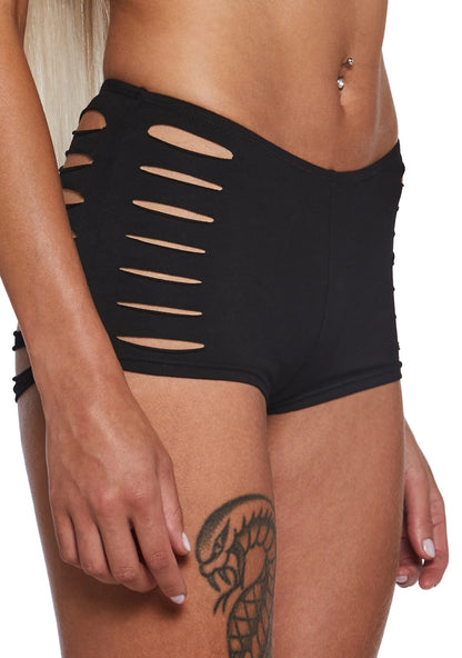 Fracture Shred Jersey Shorts - Black