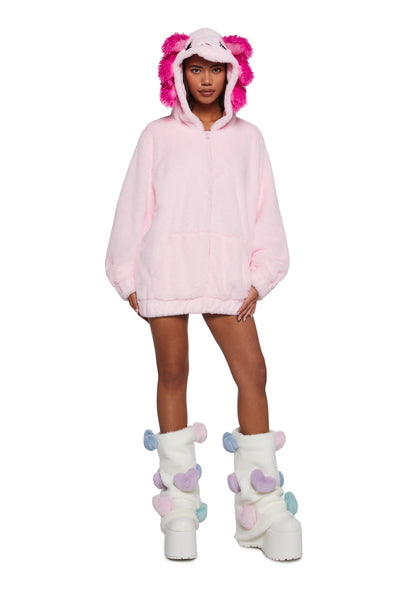 AXOLOTL DREAM FAUX FUR HOODIE