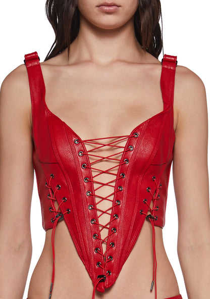 Vanta Bungee Lace Corset - Red