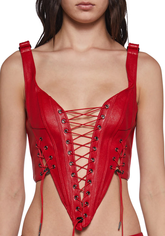 Vanta Bungee Lace Corset - Red