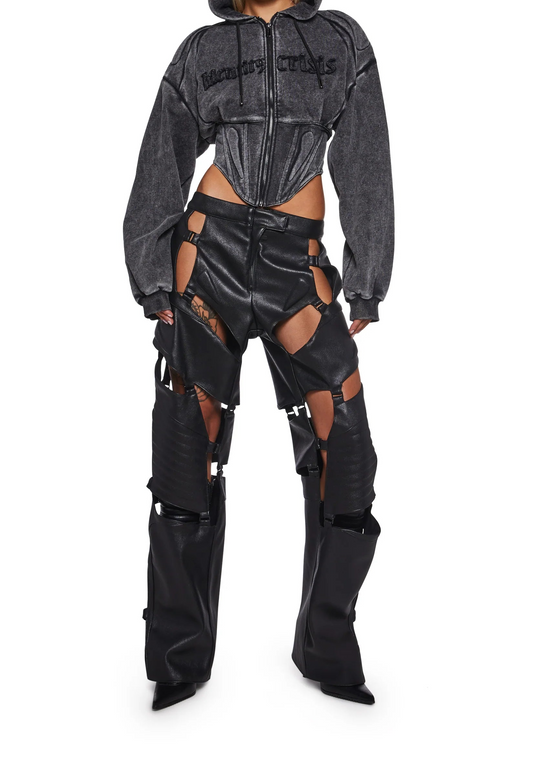 Vanta Moto Cut-Out Armor Pants — Black