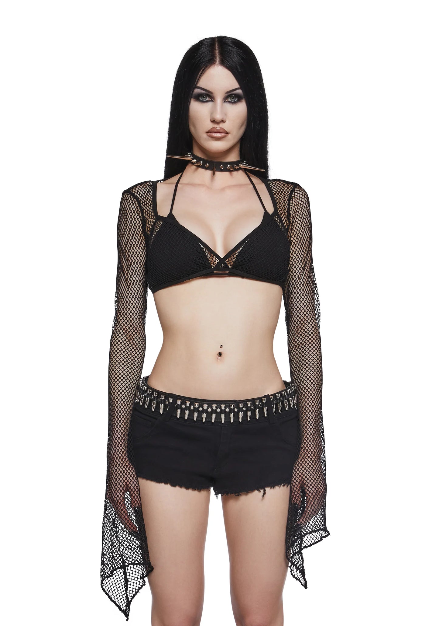 Glamour Fishnet Shrug – Black